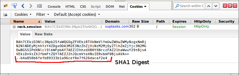 base64 marshalled hash with appended digest